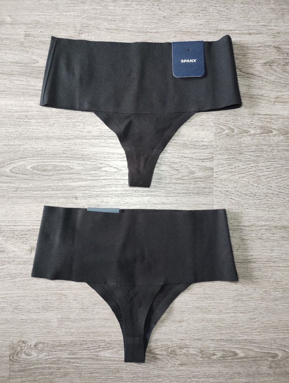 NEW SPANX Black Seamless Thong Panties - Set of 2